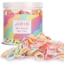 JIRIS 1000pcs Mini Hair Rubber Bands, Soft & Durable Plastic Elastic Hair Ties for Little Girls, Stretch Ponytail Ties for Kids Hairstyles and Braids,Extra Thick 0.65MM in Thickness
