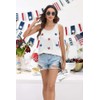 FAYALEQ American Flag Tank Top Women USA Star Sequin Sleeveless