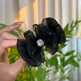 New Silk Ball Clip Hairpin Fashion Ponytail Pin Wan-ja Clip Champagne 10ea