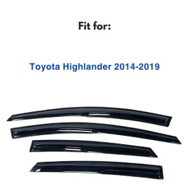 IG Window Visor for Toyota Highlander 2014-2019, Rain Guard Tape-On Extra Durable Sun Wind Side Vent Window Deflector Mugen Style, 2014 2015 2016 2017 2018 2019