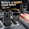 2 Pack Rotating Car Center Console Cup Holders with Double-Layer
