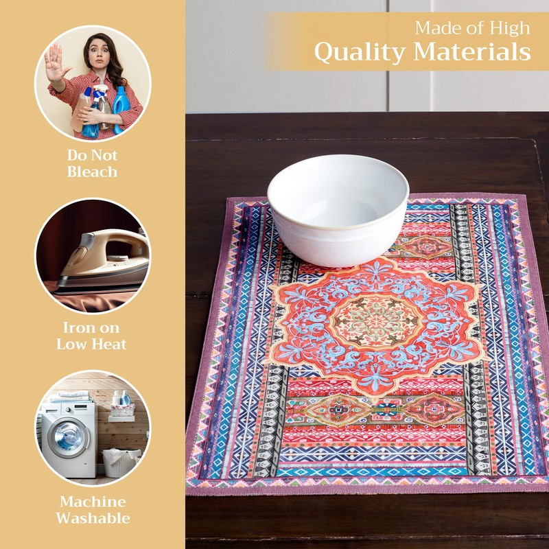 Maison d'Hermine Place Mats, Set of 4, 100% Cotton Washable