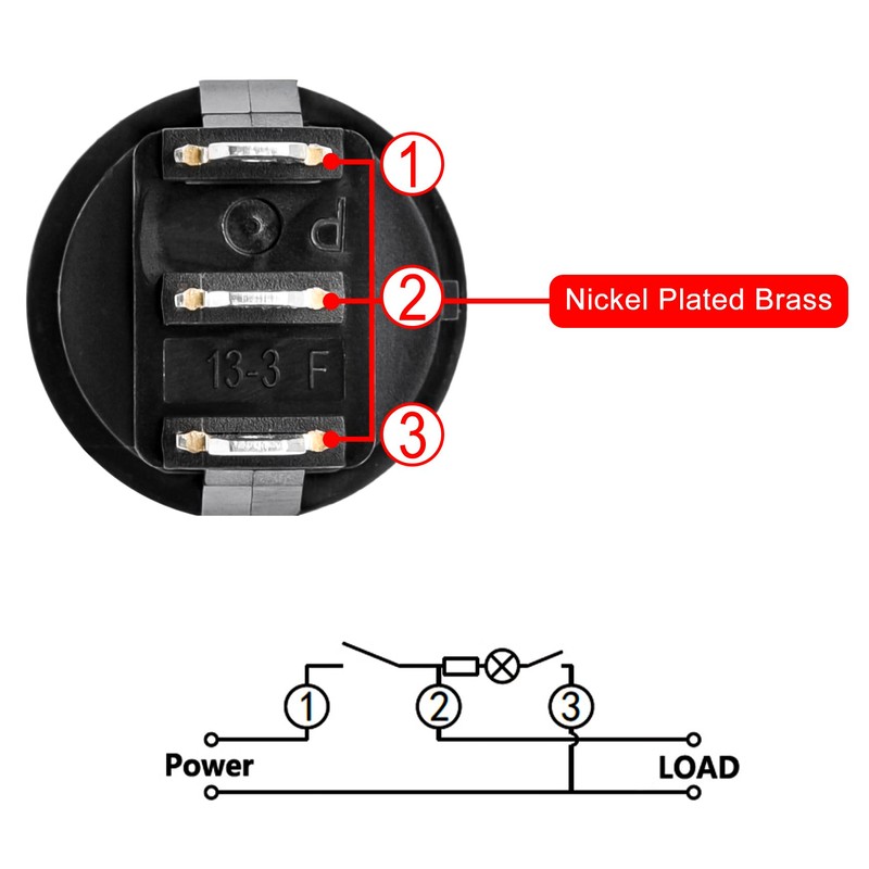Heschen Red Round Rocker Switch Round ON-Off SPST 3 Terminals