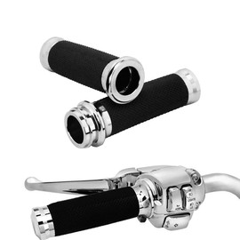 HCmotorku Bike Grip Handle Grip 1" Electronic Throttle Handle Grip 25mm for Harley Touring Trike 2008-2024 FXDLS 2016-2017 Softail 2016-2024 Chrome