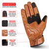 aaasportx Men's Leather Motorcycle Gloves with Touchscreen Function - Protectors