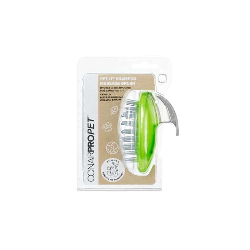CONAIRPROPET Shampoo Massage Brush with Ergonomic Pet-It Design, Dog Brush