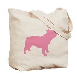 CafePress Pink French Bulldog Natural Canvas Tote Bag, Reusable Shopping Bag