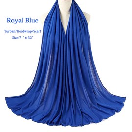 JYLZWXZC Royal Blue African Head Wraps for Women Tie for Sleeping Solid Turban Stretch Headband