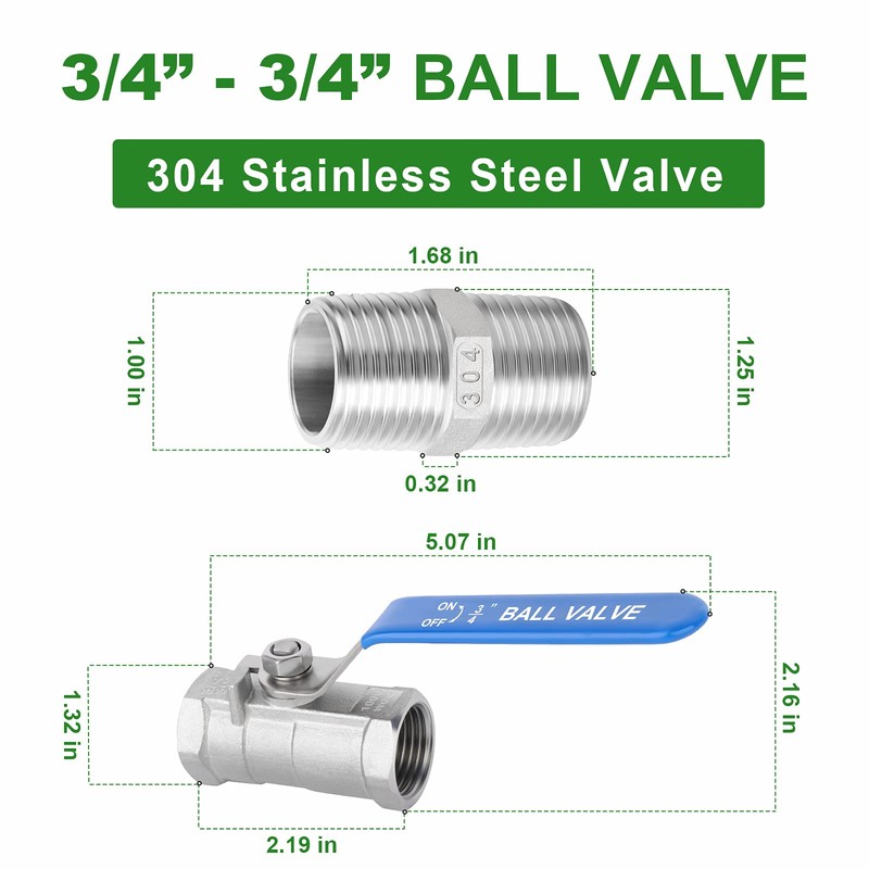 Taisher 4 Pcs 3/4 Inch FNPT Heavy Duty Full Porat