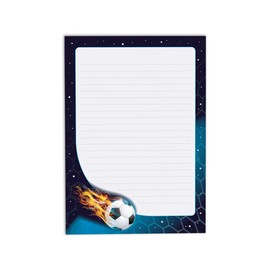 Writing Paper Set Letter Pad with Envelope for Boys Children Football Children's Motif Notepad Lined (A5 Pad with 25 Sheets + 15 Envelopes)