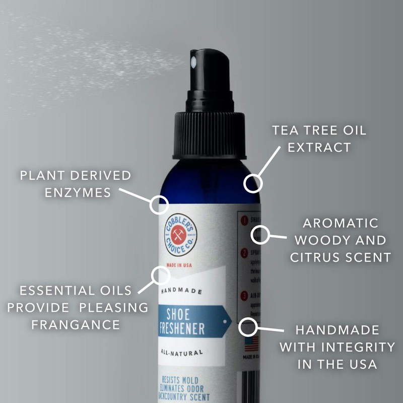 All-Natural Shoe Deodorizer Spray - Shoe Freshener - Safely Eliminates