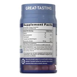 Nature's Truth Zinc, 60 Gomitas, 50 Mg Por Cada 3 Gomitas Sin Sabor