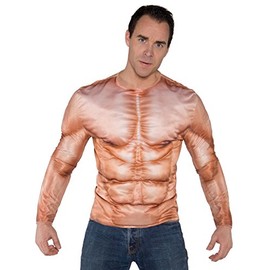 Underwraps Men's Photo Real Shirt - Muscles Padded, Tan, One Size