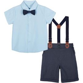 MOMBEBE COSLAND Baby Boy Suit Gentleman Outfit Dress Clothes Set 18-24 Months Blue
