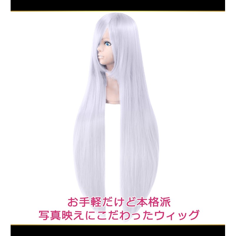 CaseEden 6129 Premium Cosplay Wig, Smooth, Long, Straight 39.4 inches