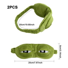 Frosch Schlafmaske 2 Stück – Lustige 3D Augenmaske aus Plüsch, Cartoon Tier Augenbinde für Kinder & Erwachsene, Weiche Schlafmaske als Geschenk für Reisen, Entspannung & Mittagsschlaf