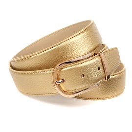 Anthoni Crown Women's Leather Belt, gold