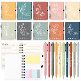 Dispowreath 20 Sets/40 Pcs Employee Appreciation Gifts Bulk A6 Inspirational Journal with Ballpoint Pen and Sticky Note Thank You Notebook Gifts for Employee Student Teacher Coworker(Bright Morandi)