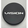 Vision Flat Matte Black Snap In Wheel Center Cap C223SB-TRK