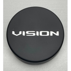Vision Flat Matte Black Snap In Wheel Center Cap C223SB-TRK