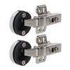 BAOK Silent Glass Door Hinge for Cabinet (Straight Arm, Full