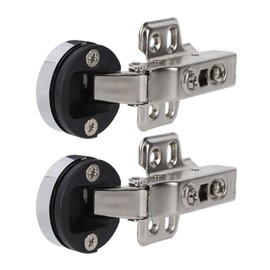 BAOK Silent Glass Door Hinge for Cabinet (Straight Arm, Full Overlay, 18mm, Stainless Steel 201)