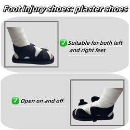 Post Op Shoe for Broken Foot,Adjustable Medical Walking Boots,Fracture Shoes,for Foot Injuries,Postoperative,Orthopedic Rehabilitation Cast Shoes for Fractures and Sprains,Closed Toe Post-Op Shoes,S