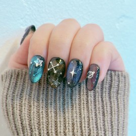 Which planet are you from?Handmade nail tips - Square / 어느별에서왔니수제네일팁 - 스퀘어