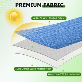 SCITOO RV Awning Fabric Replacement Heavy-Duty Weatherproof Vinyl Universal Camper Awning for Motorhome Travel Trailer RV Campsite Canopy 12FT*8FT Blue Awnings