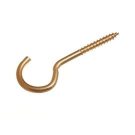 2 x Screw In Hooks No.12 6mm x 80mm EB Steel
