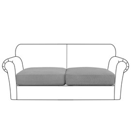 High Stretch Cushion Cover Sofa Cushion Protector for Sofa Seat Slipcover Sofa Cover Soft Flexibility with Elastic Bottom (2 Pieces Cushion Covers, Dove)