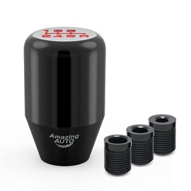 Amazing AUTO (Black) 6 Speed Weighted Manual Automatic Shifter Shift Knobs Lever with 3 Adapters Fit Compatible with Manual Cars Most Automatic Cars