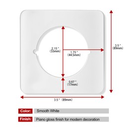 MOSECYOU Door Knob Plates Square Version, White, Thick, Door Reinforcement, Scar Plates for Door Knob/Deadbolt, Door Handle Cover Filler Fixing Repair Backplate (2 Pcs, White)