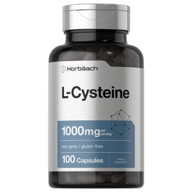 Horbach L-cisteína 1000 mg  100 cápsulas en polvo  Suplemento sin OMG ni gluten                                                                       