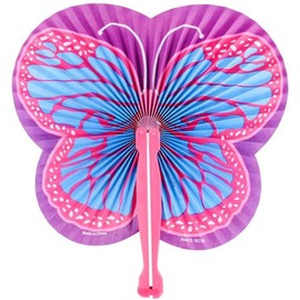 ArtCreativity 9.5 Inch Handheld Butterfly Folding Fans - Pack of 12 Foldable Fans in Assorted Colors and Designs, Goodie Bag Filler, Party Favors and Supplies, Fun Novelties and Gifts for Kids Ages 3+