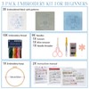 DEMIUKO 3 Sets Embroidery Kit for Beginners Embroidery DIY Set