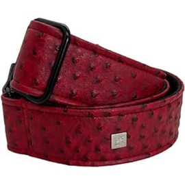 GET'M GET'M Guitar Strap Ostrich Burgundy 2 Inch Guitar Strap