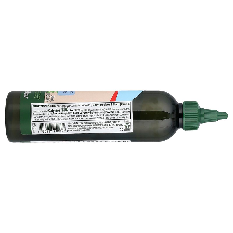 CALIFORNIA OLIVE RANCH Jalapeño Herb EVOO Chef's Bottle, 8.5 FZ