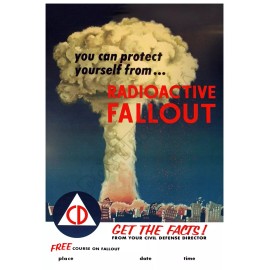 1955 Civil Defense Radioactive Fallout Training Vintage Poster