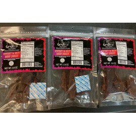 Amish Smokehouse Beef Jerky, (3) 2.8oz bags Sweet & Hot Jerky