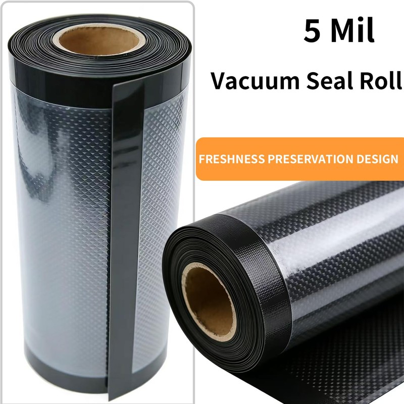 11" x 50' Vacuum Seal Bags Roll Black Clear 5