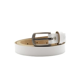 NK Belt GmbH #SR-07A Women's Leather Belt Made in Germany, Suit Jeans Belt 2 cm Narrow, White