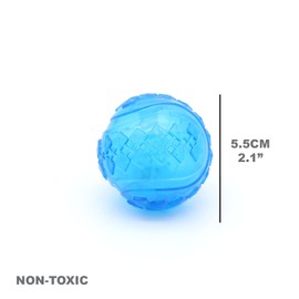 D.A.Y. Republic 3 Pack 5.5cm 2” Floatable Squeaky Bouncy LED Flashing Non-Toxic Vinyl Pet Balls, Small to Medium Breed Dogs Complies with Same Safety Standards as Children's Toys