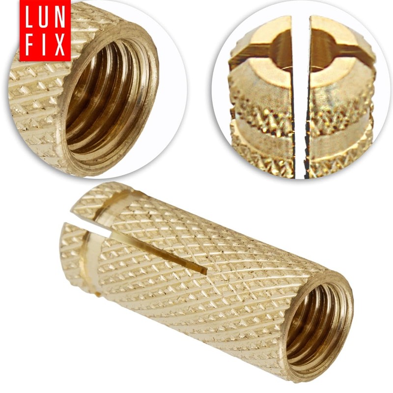 M12 Wall Anchor, Set of 10, Brass Dowels, 12 mm,
