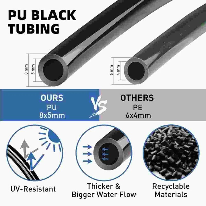 50ft Solar Automatic Drip Irrigation System Garden Watering System with