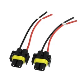 sourcingmap 2 Pcs Auto Car Headlight H11 Socket Harness Plastic Connector