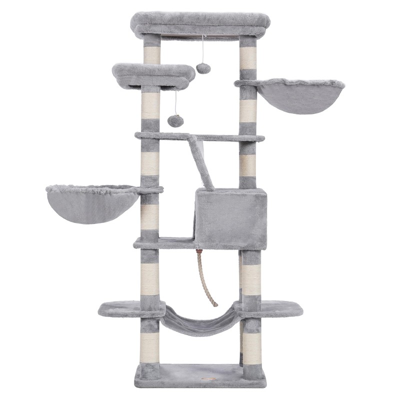 Heybly Cat Tree, 68 inch Multi-Level Cat Tower for Indoor
