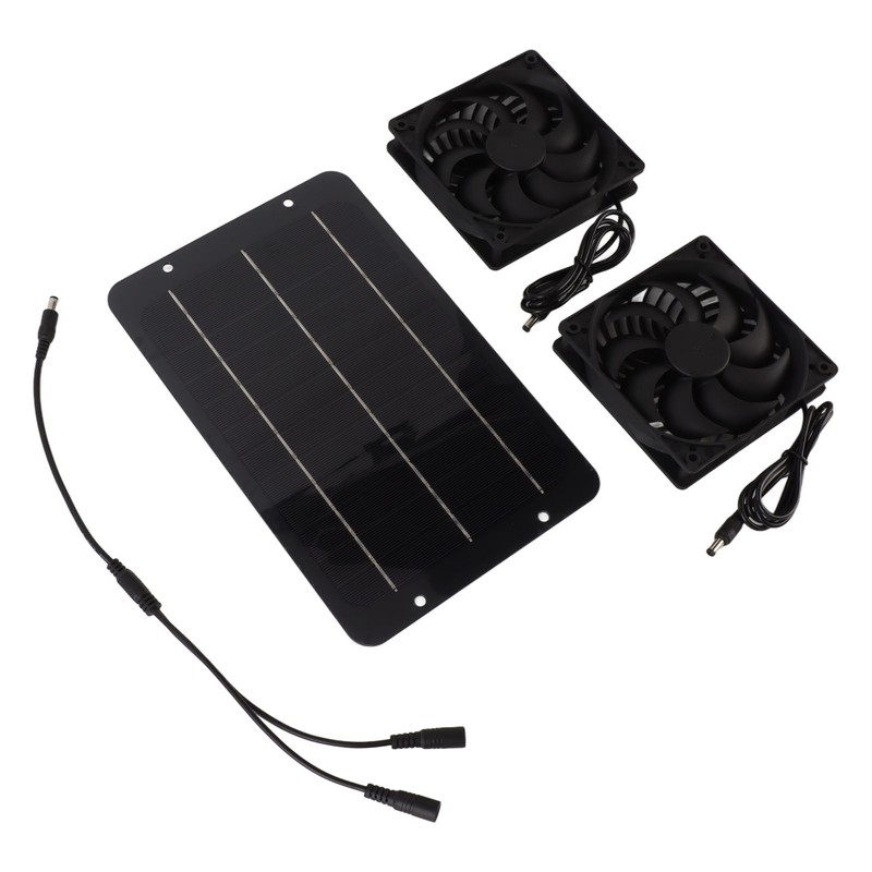 Solar Panel Fan Kit 10W Solar Powered Dual Fans for
