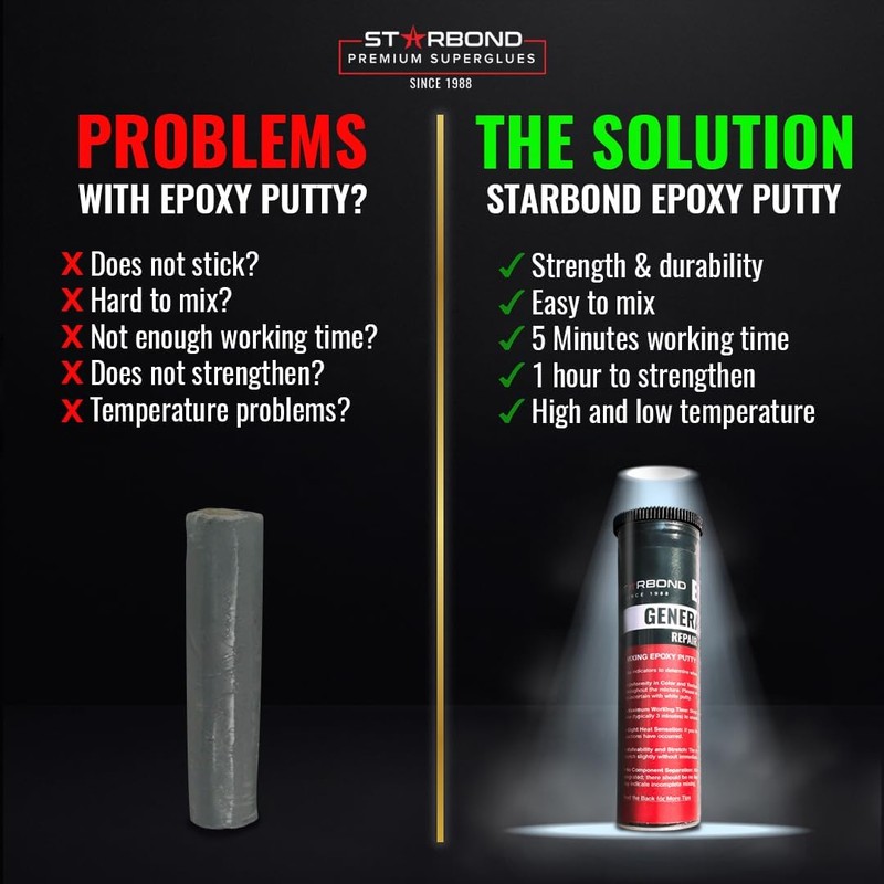 STARBOND 2 oz. Black Epoxy Putty Stick— General Purpose for