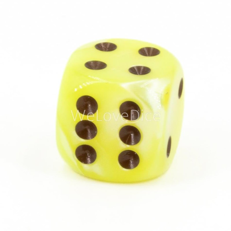WeLoveBeads W6 Cube (16 mm) in Neon Green/Black Dots -